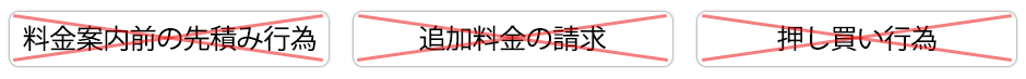 料金案内前の先積み行為